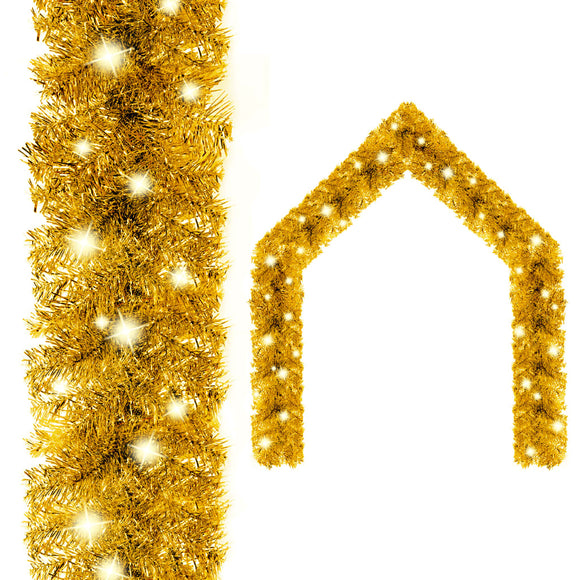 NNEVL Christmas Garland with LED Lights 5 m Gold