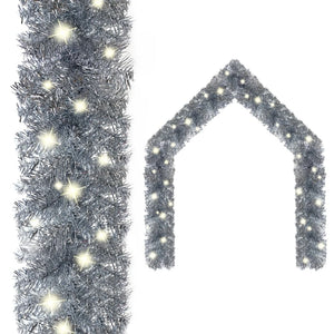 NNEVL Christmas Garland with LED Lights 10 m Silver
