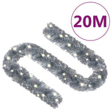 NNEVL Christmas Garland with LED Lights 20 m Silver
