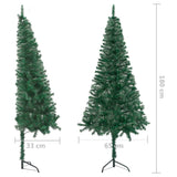 NNEVL Corner Artificial Christmas Tree Green 180 cm PVC