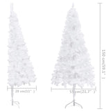 NNEVL Corner Artificial Christmas Tree White 150 cm PVC