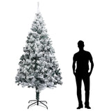 NNEVL Artificial Christmas Tree with Flocked Snow Green 300 cm PVC