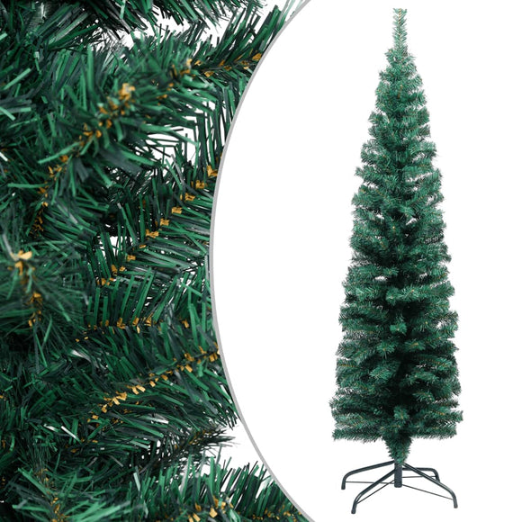 NNEVL Slim Artificial Christmas Tree with Stand Green 120 cm PVC