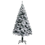NNEVL Artificial Christmas Tree with Flocked Snow Green 120 cm PVC