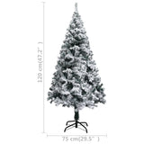 NNEVL Artificial Christmas Tree with Flocked Snow Green 120 cm PVC
