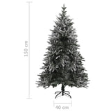 NNEVL Artificial Christmas Tree with Flocked Snow Green 150 cm PVC&PE