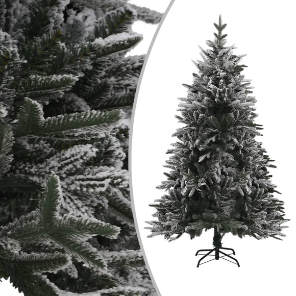 NNEVL Artificial Christmas Tree with Flocked Snow Green 210 cm PVC&PE
