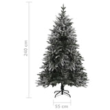 NNEVL Artificial Christmas Tree with Flocked Snow Green 240 cm PVC&PE