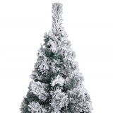 NNEVL Slim Artificial Christmas Tree with Flocked Snow Green 120 cm PVC