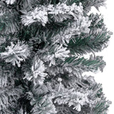 NNEVL Slim Artificial Christmas Tree with Flocked Snow Green 120 cm PVC