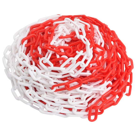 NNEVL Warning Chain Red and White 30 m Ø8 mm Plastic