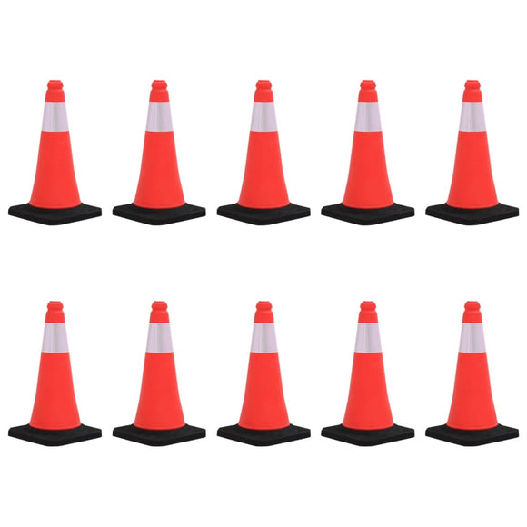 NNEVL Reflective Traffic Cones with Heavy Bases 10 pcs 50 cm