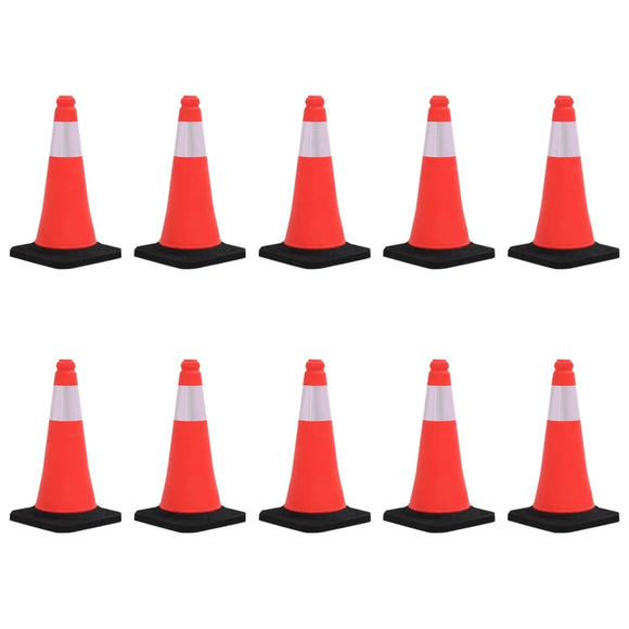 NNEVL Reflective Traffic Cones with Heavy Bases 10 pcs 50 cm