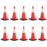 NNEVL Reflective Traffic Cones with Heavy Bases 10 pcs 75 cm