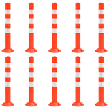 NNEVL Traffic Control Bollards 10 pcs 75 cm PE