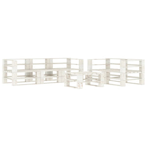 NNEVL 6 Piece Garden Pallet Lounge Set Wood White