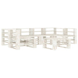 NNEVL 7 Piece Garden Pallet Lounge Set Wood White