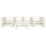 NNEVL 7 Piece Garden Pallet Lounge Set Wood White