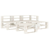 NNEVL 5 Piece Garden Pallet Lounge Set Wood White