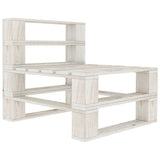 NNEVL 5 Piece Garden Pallet Lounge Set Wood White
