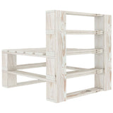 NNEVL 4 Piece Garden Pallet Lounge Set Wood White