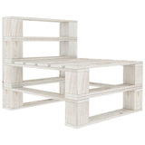 NNEVL 6 Piece Garden Pallet Lounge Set Wood White
