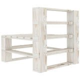 NNEVL Garden Pallet Sofa White 4-Seater Wood