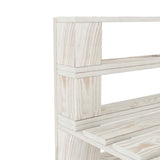 NNEVL Garden Pallet Sofa White 4-Seater Wood