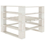 NNEVL Garden Pallet Sofa White 4-Seater Wood