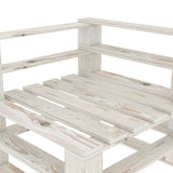 NNEVL Garden Pallet Sofa White 4-Seater Wood