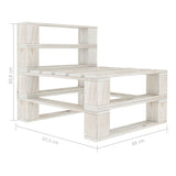 NNEVL Garden Pallet Sofa White 3-Seater Wood