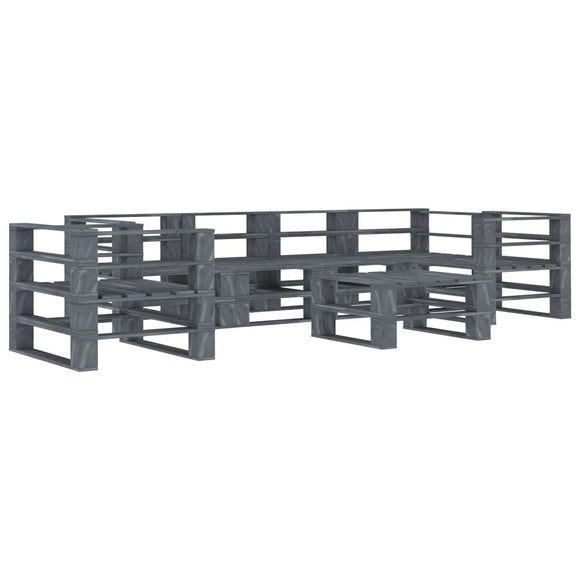 NNEVL 7 Piece Garden Pallet Lounge Set Wood Grey