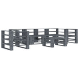 NNEVL 7 Piece Garden Pallet Lounge Set Wood Grey