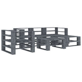 NNEVL 6 Piece Garden Pallet Lounge Set Wood Grey