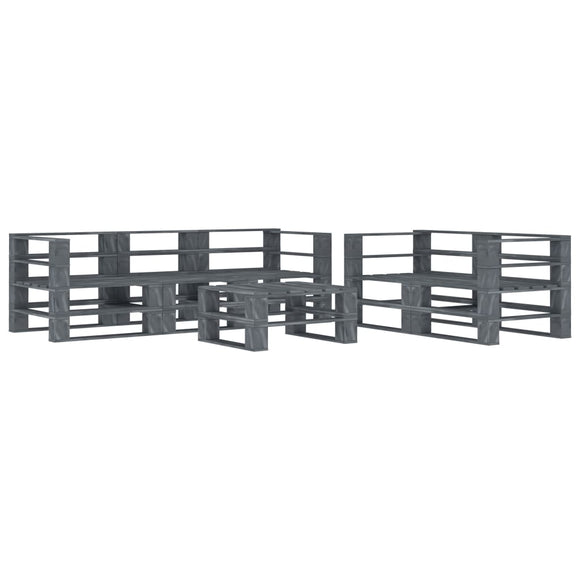 NNEVL 6 Piece Garden Pallet Lounge Set Wood Grey