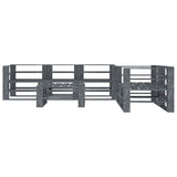 NNEVL 6 Piece Garden Pallet Lounge Set Wood Grey