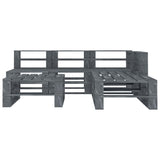 NNEVL 6 Piece Garden Pallet Lounge Set Wood Grey
