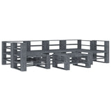 NNEVL 7 Piece Garden Pallet Lounge Set Wood Grey