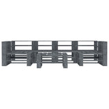 NNEVL 7 Piece Garden Pallet Lounge Set Wood Grey