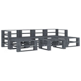 NNEVL 7 Piece Garden Pallet Lounge Set Wood Grey