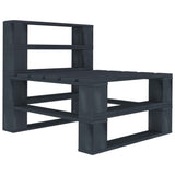 NNEVL 4 Piece Garden Pallet Lounge Set Wood Grey