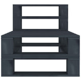 NNEVL 4 Piece Garden Pallet Lounge Set Wood Grey