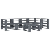NNEVL 6 Piece Garden Pallet Lounge Set Wood Grey