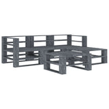 NNEVL 5 Piece Garden Pallet Lounge Set Wood Grey