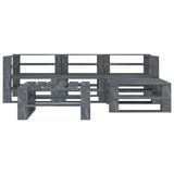 NNEVL 5 Piece Garden Pallet Lounge Set Wood Grey