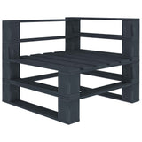 NNEVL 5 Piece Garden Pallet Lounge Set Wood Grey