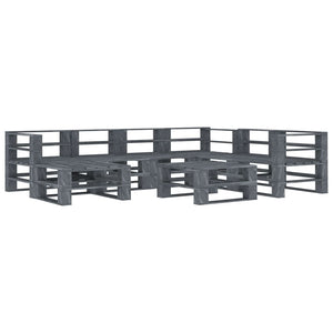NNEVL 8 Piece Garden Pallet Lounge Set Wood Grey