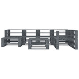 NNEVL 8 Piece Garden Pallet Lounge Set Wood Grey