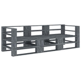 NNEVL Garden Pallet Sofa Grey 3-Seater Wood