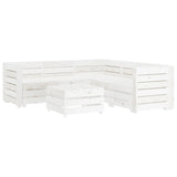 NNEVL 6 Piece Garden Lounge Set Pallets Wood White